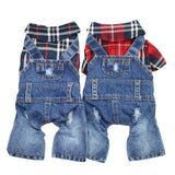 Denim Plaid Overalls for Cats or Dogs