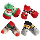 4pcs/set Pet Non-slip Warm Socks