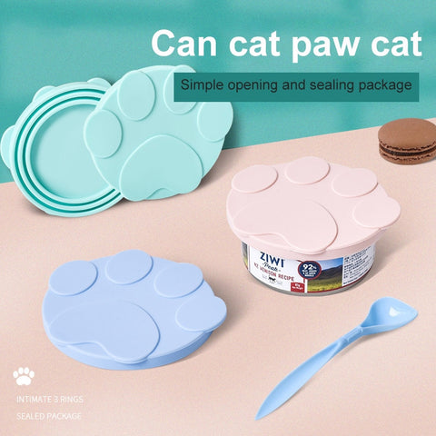 Portable Silicone Dog/ Cat Canned Lid 2-in-1Food Sealer & Spoon