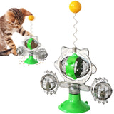 Interactive Windmill Cat Toy Rotating Wheel  Slow Food Feeder