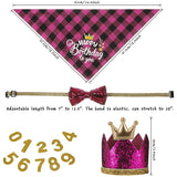 Dog Birthday Party Supplies; Bandana Scarf ,Shiny Crown Hat, Bow Collar