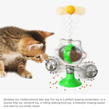 Interactive Windmill Cat Toy Rotating Wheel  Slow Food Feeder