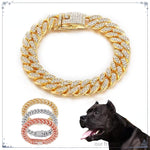 Dog Chain Collar with Diamonds