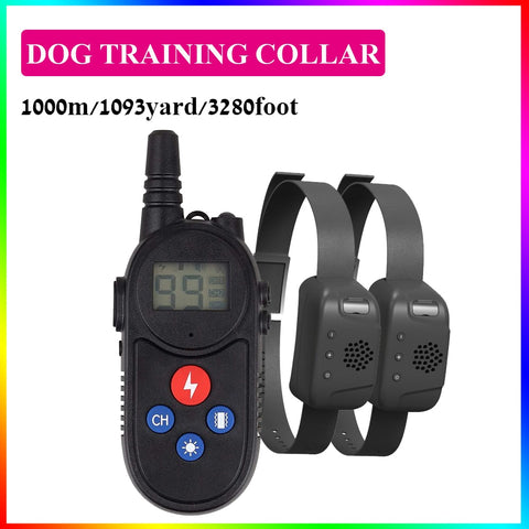 Walkie Talkie Dog Training Collar With 1000M 3280 FOOT Remote Electric Shock Vibration LCD Sound Dog Pet Anti Bark Collar Device