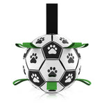 Interactive Dog Football Soccer Ball With Tabs  Inflated Training Toy  Pet Supplies