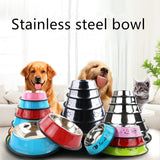 Multicolor Stainless Steel Dog /Cat Bowl ; Non-slip