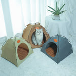 New Waterproof Canvas Pet House Enclosed Cat Bed;  Cozy Kitty Nest Portable