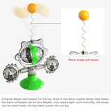 Interactive Windmill Cat Toy Rotating Wheel  Slow Food Feeder