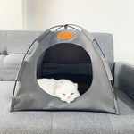 New Waterproof Canvas Pet House Enclosed Cat Bed;  Cozy Kitty Nest Portable