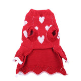 Dog/ Cat Sweater Dress, Hearts Design