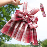 Cute Pet Harness Bow Skirt with Matching Collar