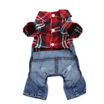 Denim Plaid Overalls for Cats or Dogs