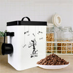 Lovely Pet Food  Storage Container With Spoon; Moisture-Proof and Rust-Proof Barrel