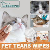 1Box Pet Eye Wet Wipes Cleaning;  Cat/Dog Tear Stain Remover; Soft Gentle Wipes