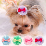 Pet Faux Pearl Crown Shape Bows