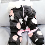 Polka Dot Cotton Padded Winter Dog Coat/ Snowsuit