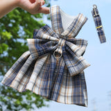 Cute Pet Harness Bow Skirt with Matching Collar